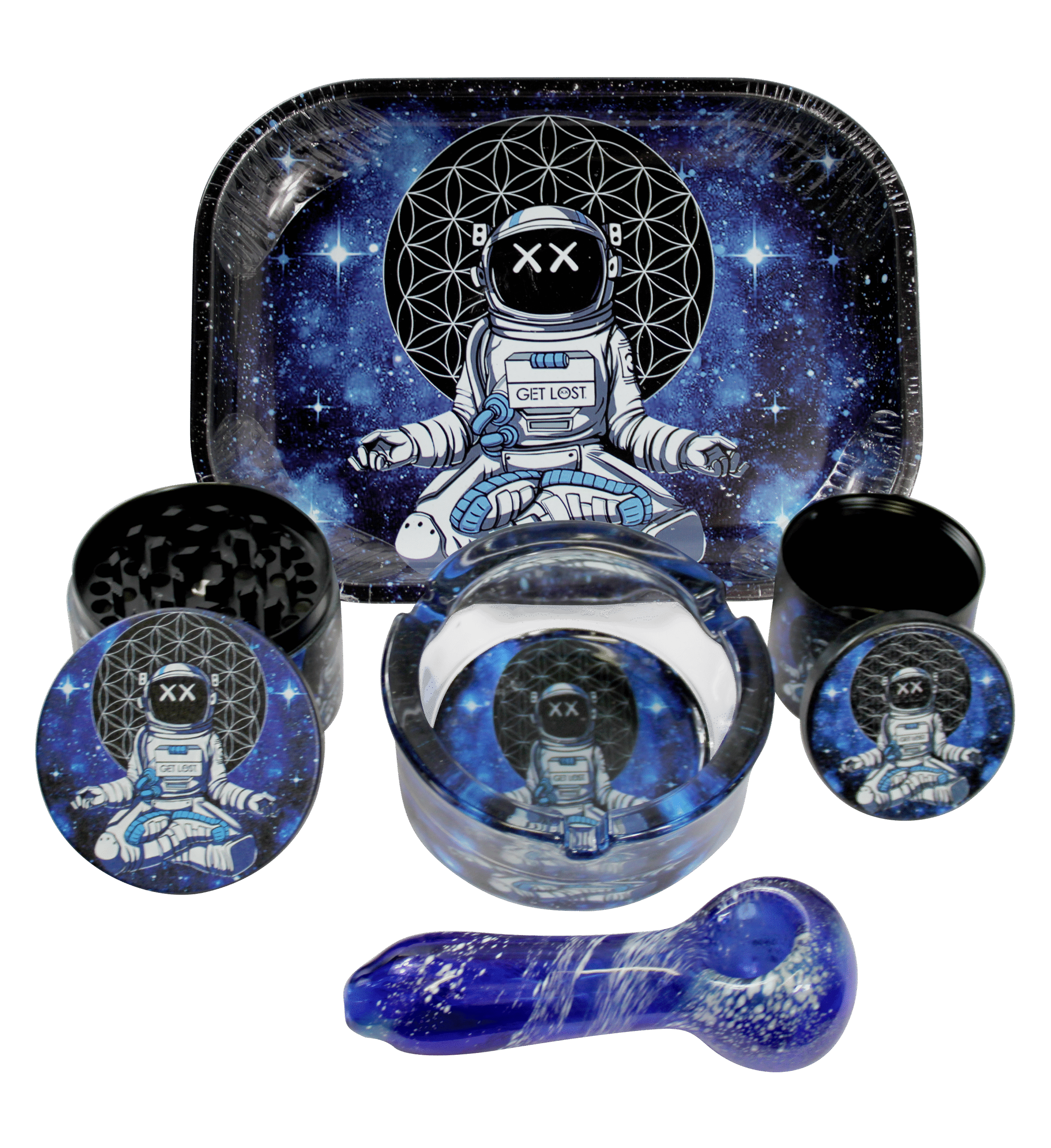 HP-GS-002 Get Lost Hand Pipe Gift Set – 5 in 1 (Astronaut Meditating)