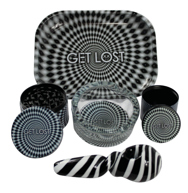 HP-GS-006 Get Lost Hand Pipe Gift Set – 5 in 1 (Black and White Spiral)