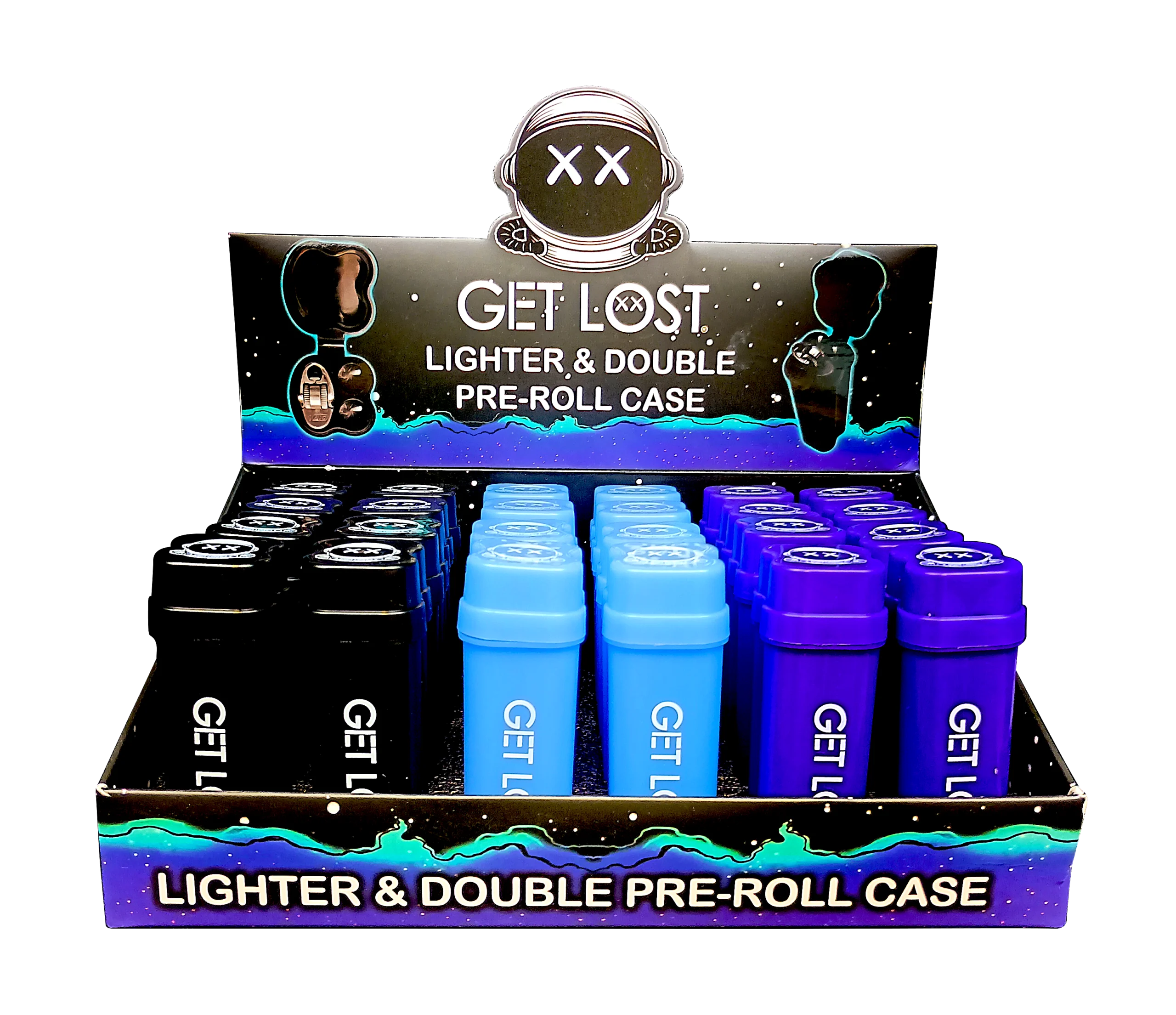 LDPRC-001 – Get Lost Lighter & Double Pre-Roll Case (24 Count)