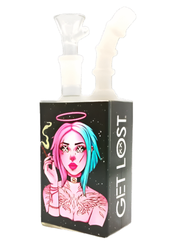 JB-001 Get Lost Glass Juice Box Pipe (Angel Girl)