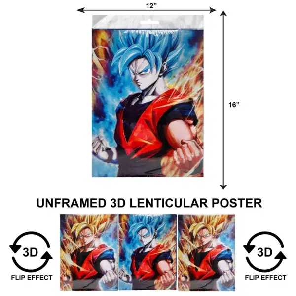 3DPNF-158 Anime - Blue Blonde Goku UnFramed Poster