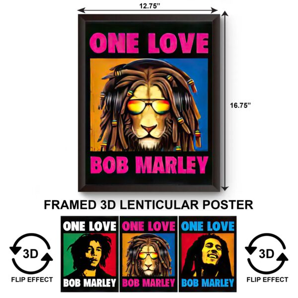 3DPWF-083 Muisc – One Love Bob Marley Framed Poster