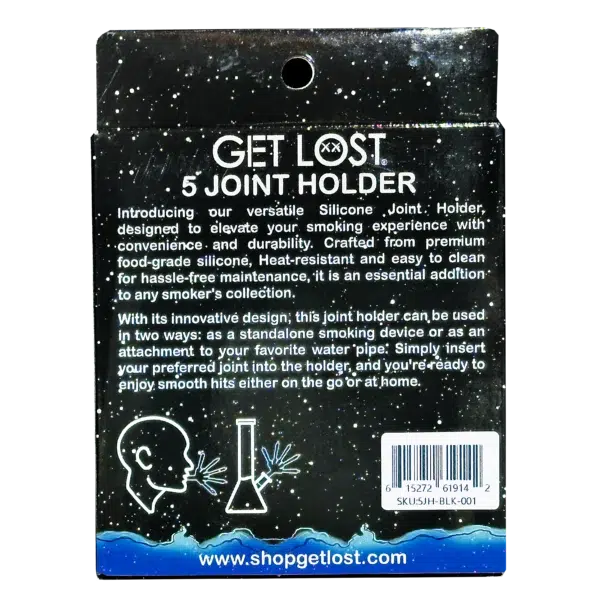 5JH-BLK-001 - Get Lost Silicone Joint Holder – Dual-Use 5-Joint Adapter (Black) - Image 3