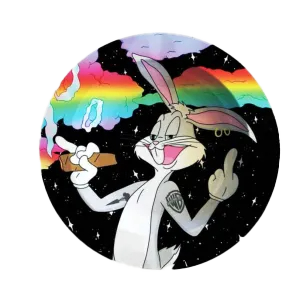 ASH056 Tin Ashtray 5.5″x5.5″ Bugs Bunny Smoking