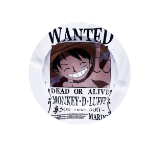 ASH083 Tin Ashtray 5.5″x5.5″ Anime Wanted Monkey D. Luffy