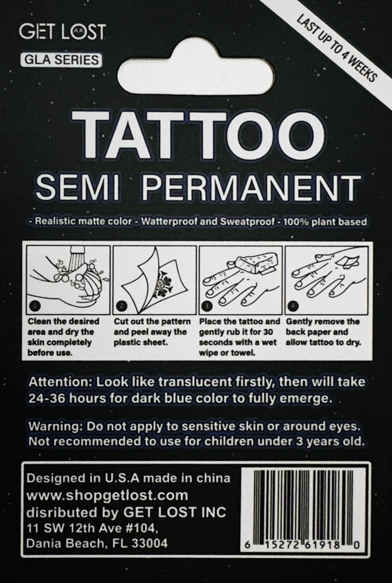 GLA-001 Semi Permanent Tattoo 2"x2" - Image 2