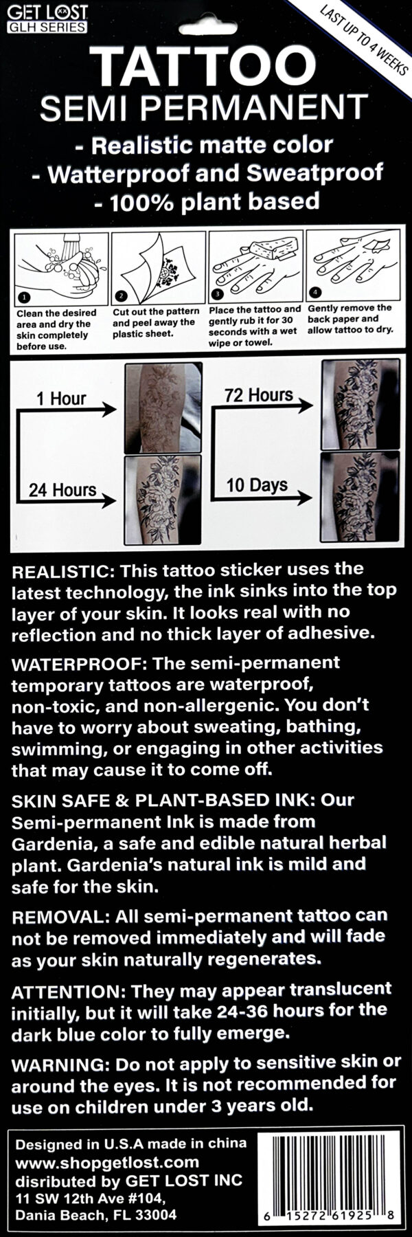GLH-023 Semi Permanent Tattoo 6"x18.25" - Image 2