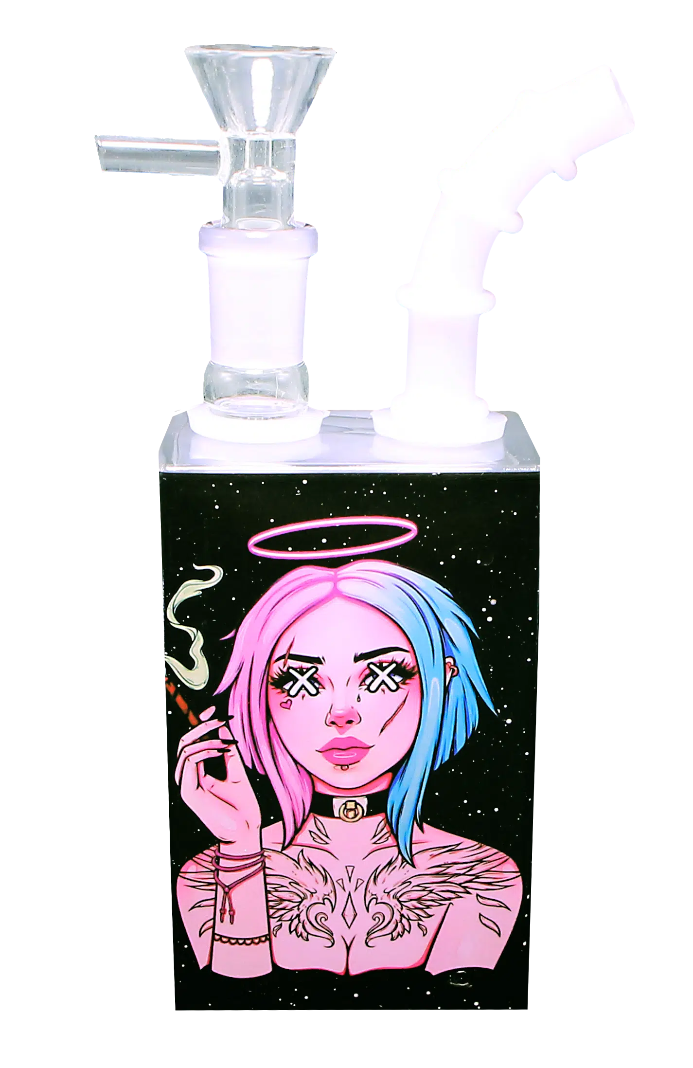 JB-001 Get Lost Glass Juice Box Pipe (Angel Girl)