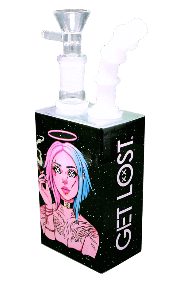 JB-001 Get Lost Glass Juice Box Pipe (Angel Girl) - Image 2