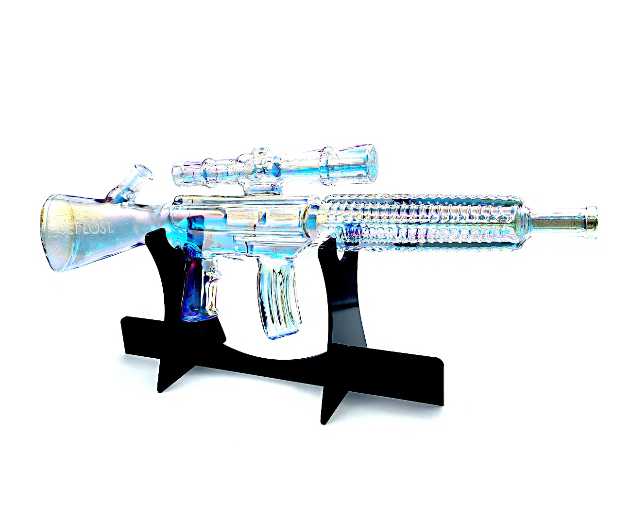 M416-CRBW-003 Get Lost M416 Glass Gun Water Pipe (Clear Rainbow)