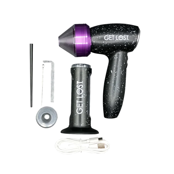 PEG-PUR-002 Get Lost Electric Portable Herb Grinder With Pre-Rolled Cone Loader (Purple) - Image 4