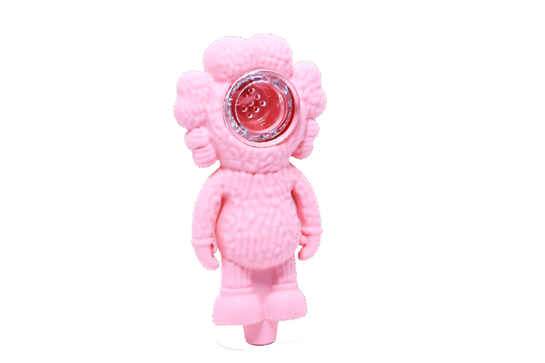 SHP-010 Silicone Hand Pipe - Pink Kaws - Image 2