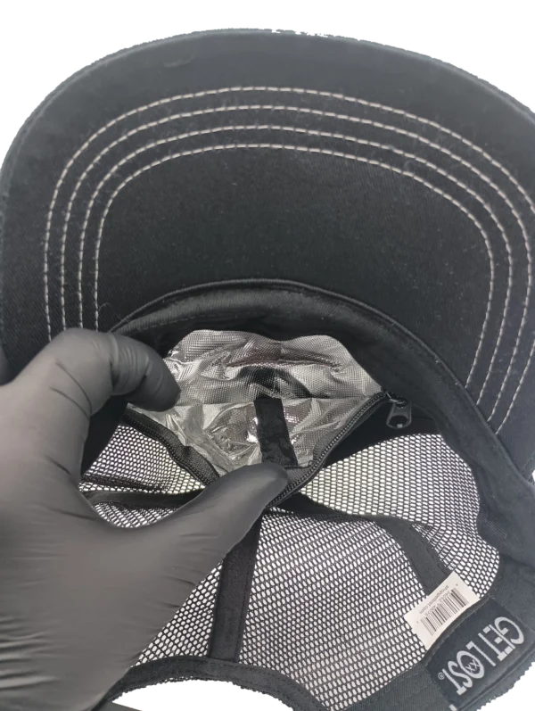 CWSPP-021 New! Get Lost Secret Zipper Pocket Cap – Smell-Proof Stash Hat (Blue Ice) - Image 2