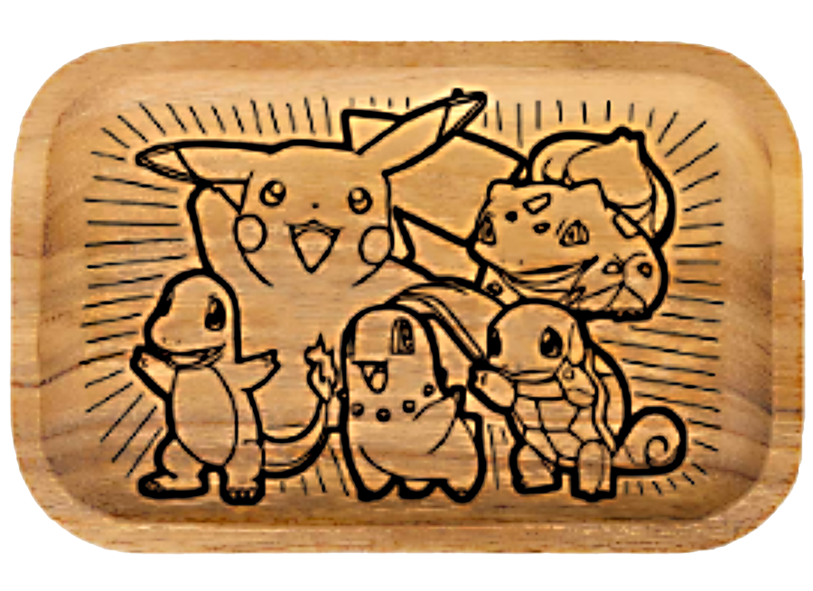 WT012_Wooden Tray – Pikachu 11″x7″x1″