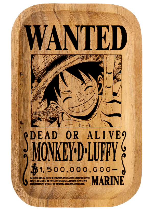WT018_Wooden Tray - Wanted Monkey D Luffy 11"x7"x1"