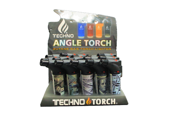 00139-$100 Angle Regular Torch Lighters - (15 Count) $100 Money Bills