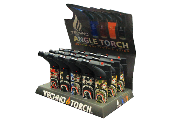 00139-BP Angle Regular Torch Lighters - (15 Count) Bape Face - Image 2