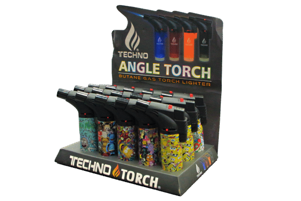 00139-DD1 Angle Regular Torch Lighters - (15 Count) Assorted Cartoons - Image 2