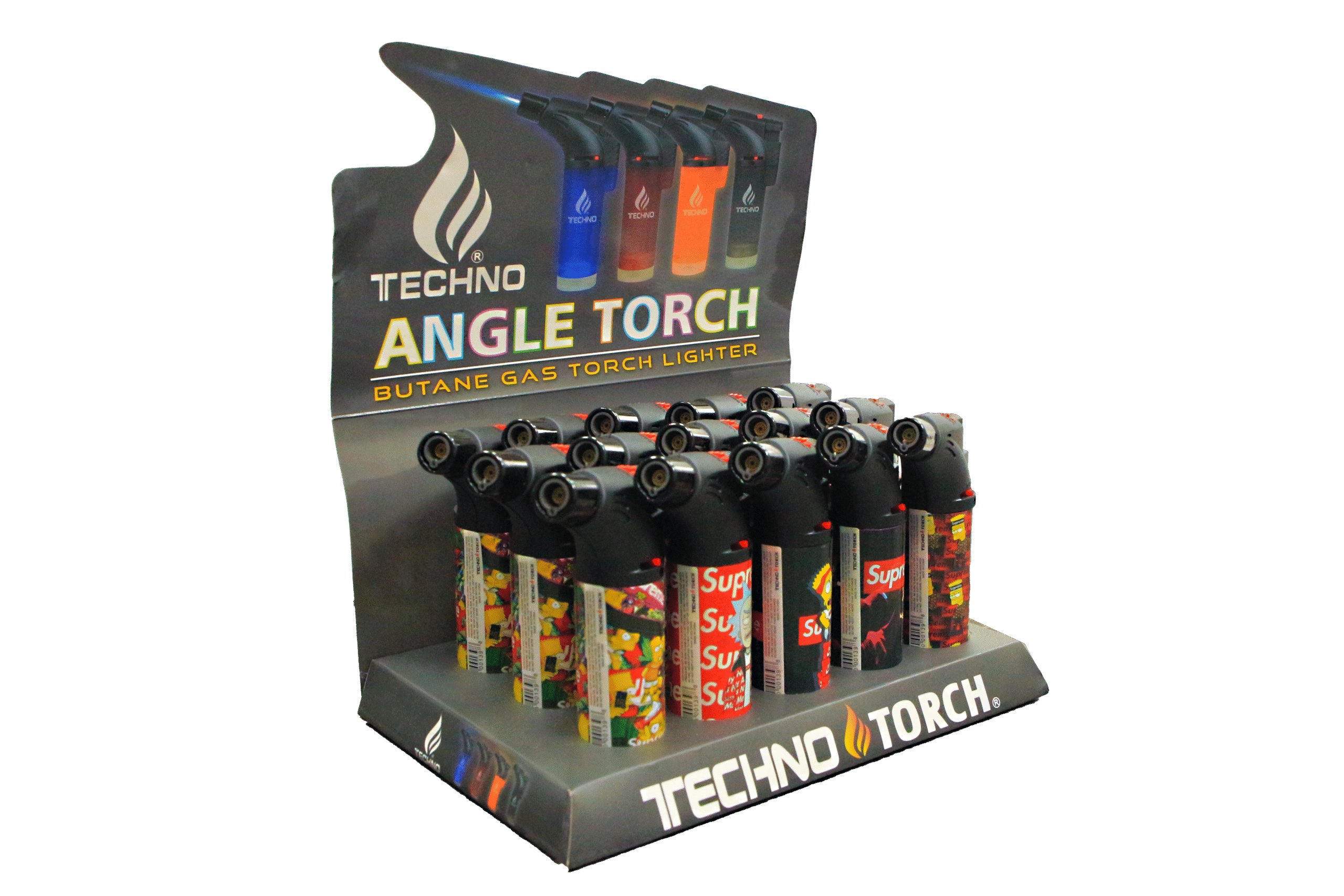 00139-SUPR2 Angle Regular Torch Lighters - (15 Count) Supreme Bart & Rick - Image 3