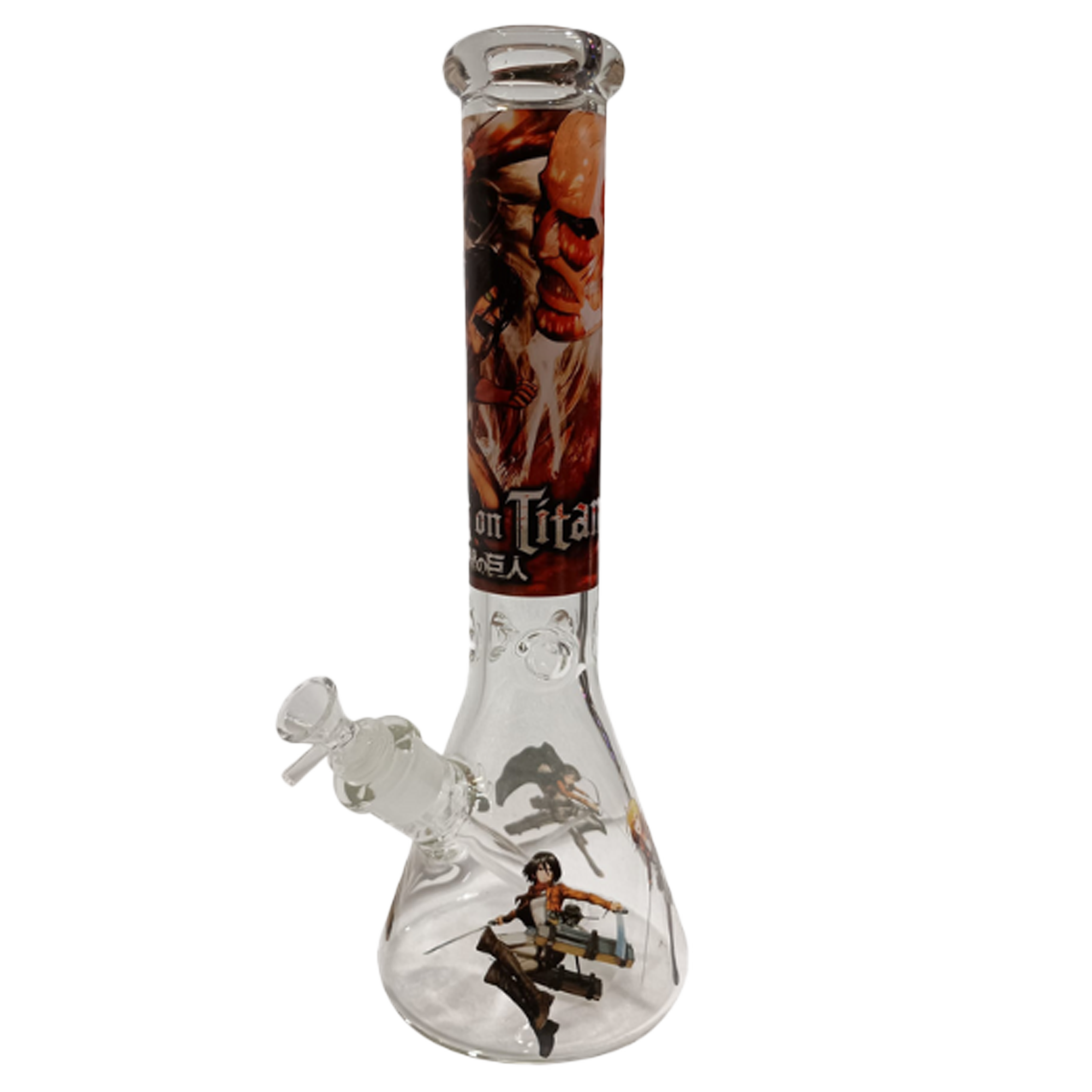 14WP001- 14-Inch Borosilicate Glass Beaker Water Pipe (Anime Attack on Titan)