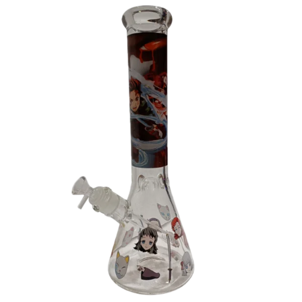 14WP002- 14-Inch Borosilicate Glass Beaker Water Pipe (Anime Demon Slayer Tanjiro)