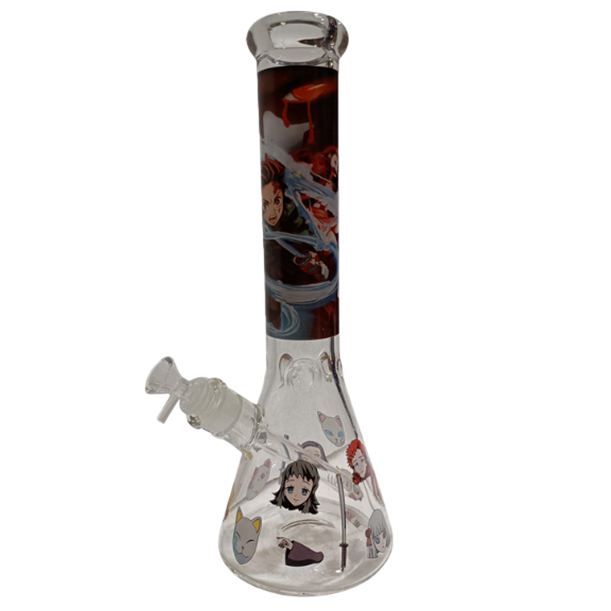 14WP002- 14-Inch Borosilicate Glass Beaker Water Pipe (Anime Demon Slayer Tanjiro)