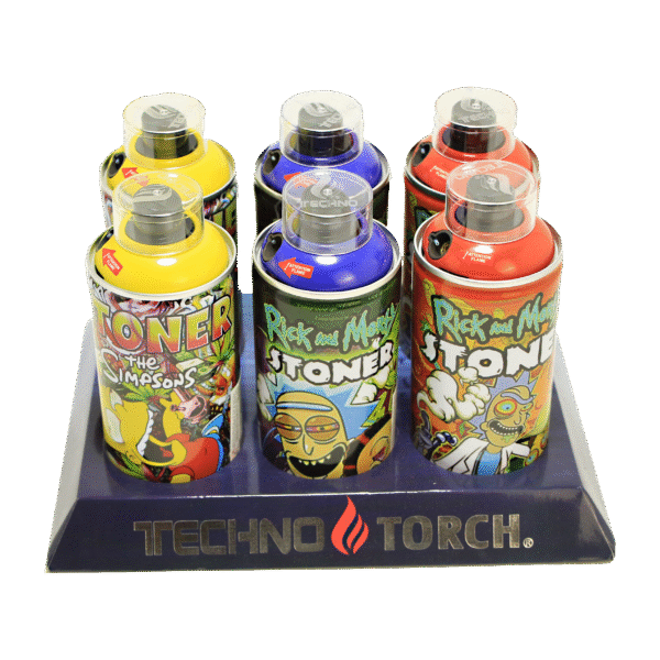19017S-STO2 Stoner  Rick and Morty Spray Can Torch Lighter – (6 Count)