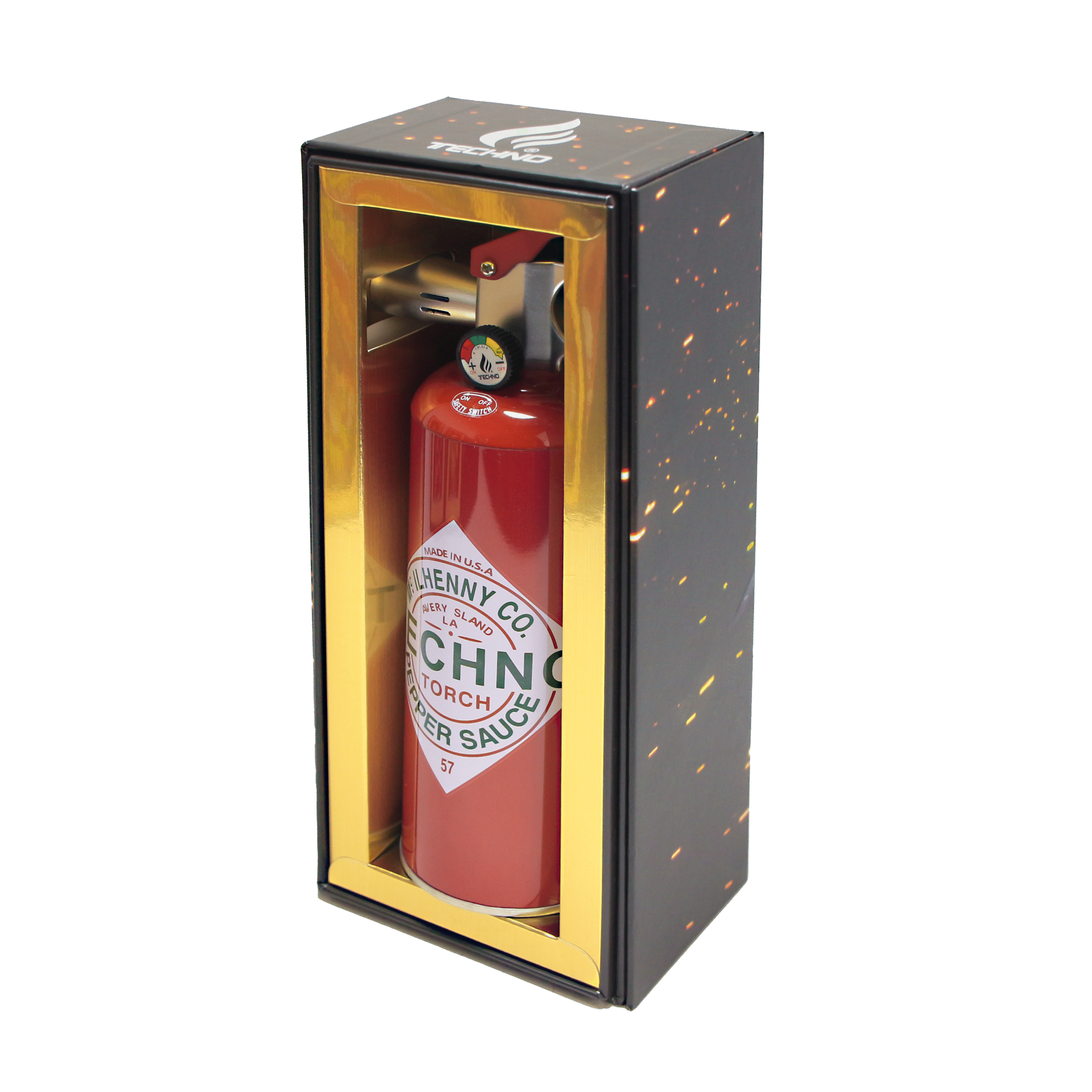 19020-TOB Tobasco Techno Pepper – 8.5" Fire Extinguisher Torch Lighter in Gift Box - Image 3