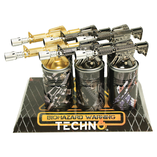 19028-E Biohazard Techno Gun Can Lighter – (6 Count)