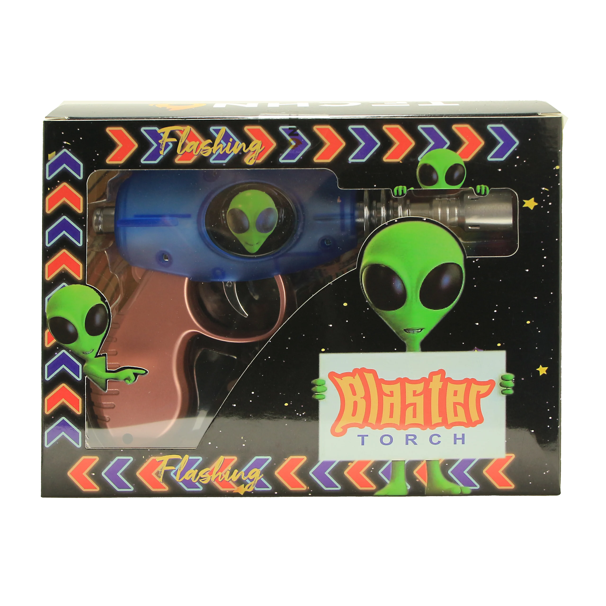 19029-FL Alien Blaster Torch Lighter With Fluorescent Light (2 Color) (1Pc)