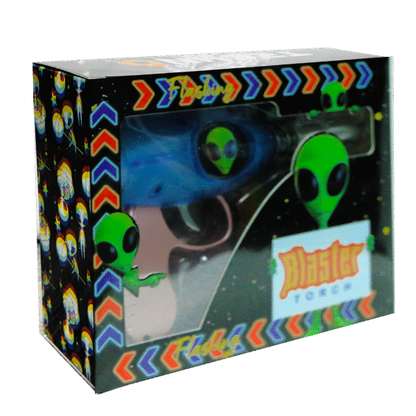 19029-FL5 Alien Blaster Torch Lighter With Fluorescent Light (Alien Face) Blue Gun (1Pc) - Image 4