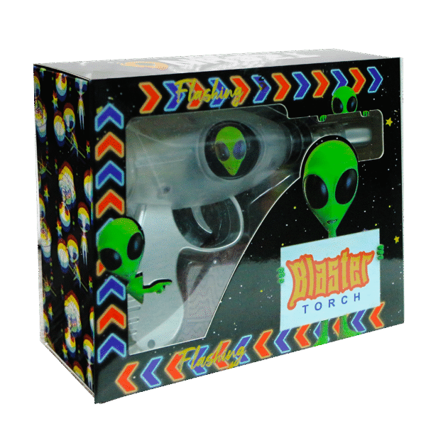19029-FL6 Alien Blaster Torch Lighter With Fluorescent Light (Alien Face) Clear Gun (1Pc) - Image 3