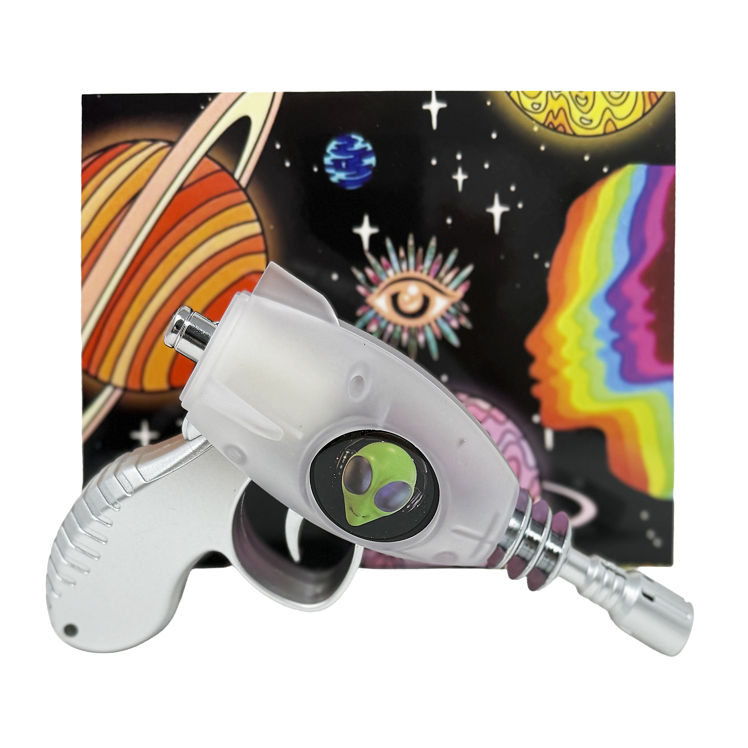 19029-FL2 Alien Blaster Torch Lighter With Fluorescent Light (Clear) (1Pc)