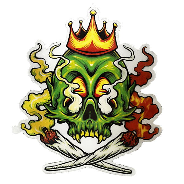 3D3DK053 Weed Skull Sticker