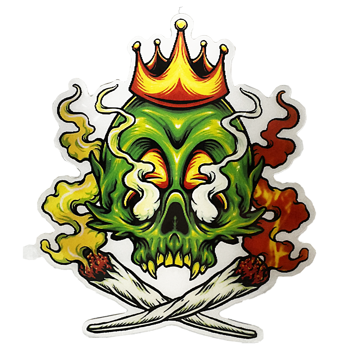 3D3DK053 Weed Skull Sticker