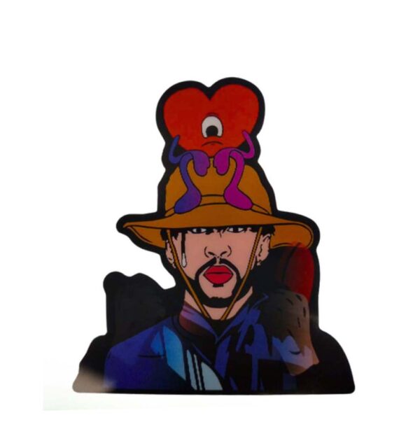 3D3DK054 Bad Bunny Hat Sticker