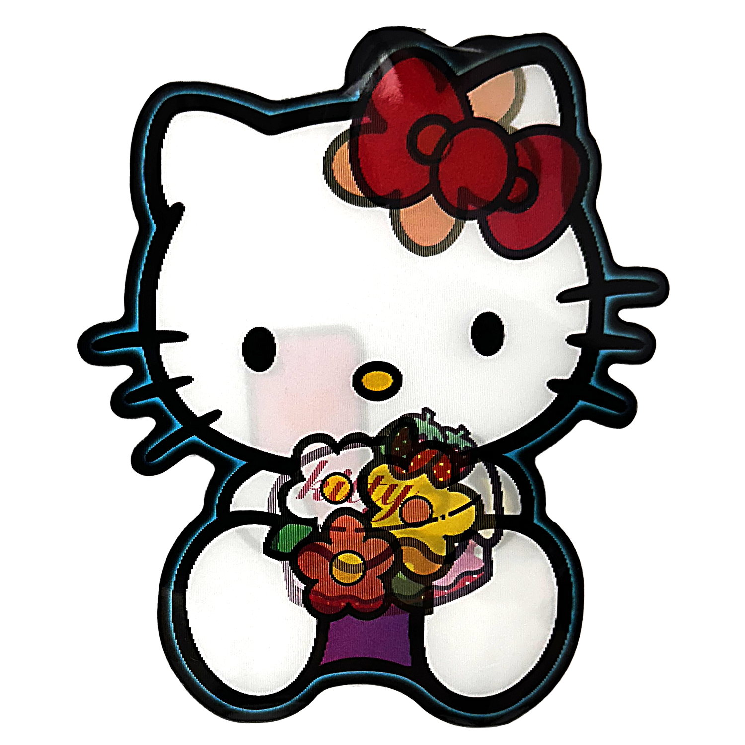 3D3DK080 Hello Kitty Flowers Sticker