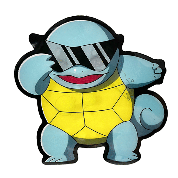 3D3DK095 Pokemon Squirtle Cool Glasses Sticker