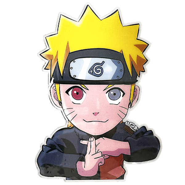 3D3DK127 Anime Naruto Uzumaki Crossed Fingers Sticker