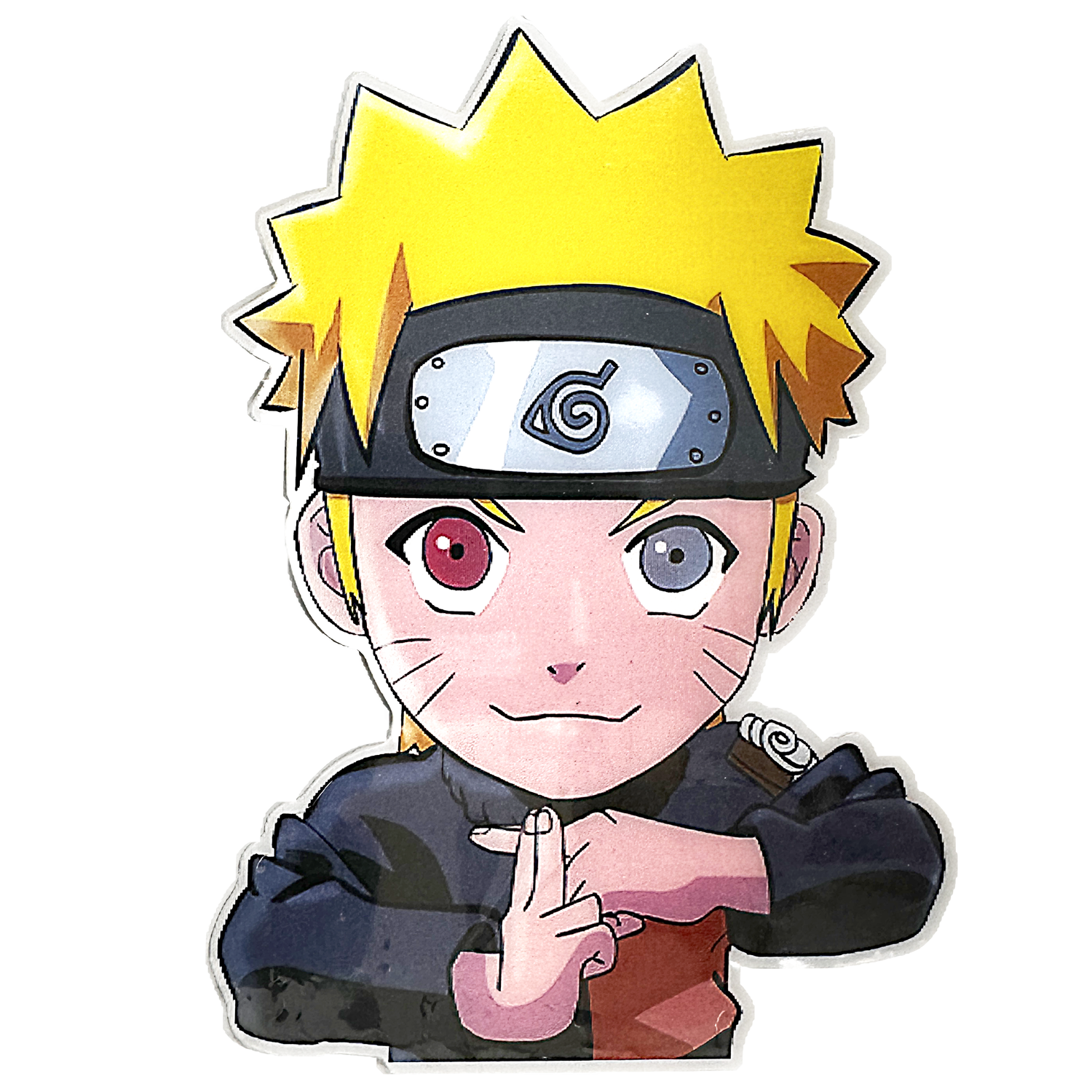 3D3DK127 Anime Naruto Uzumaki Crossed Fingers Sticker