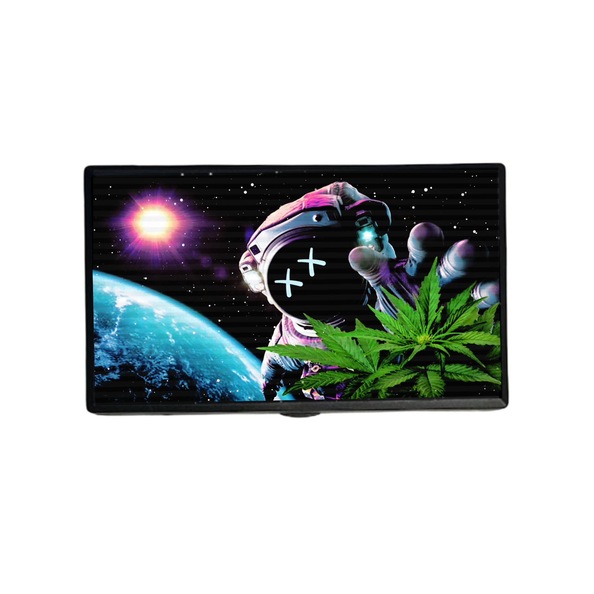 M3DS-009 Get Lost Mini 3D Digital Scale – 3D Flip Effect – Astronaut Grabbing Weed