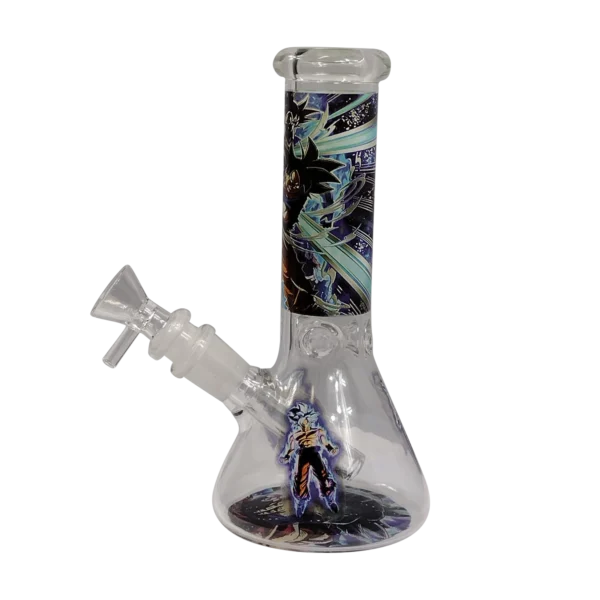 8IB002 - 8-Inch Borosilicate Glass Beaker Water Pipe (Anime Dragon Ball Z Goku)
