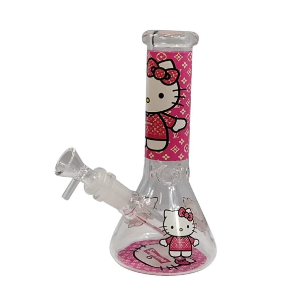 8IB003 - 8-Inch Borosilicate Glass Beaker Water Pipe (Hello Kitty)