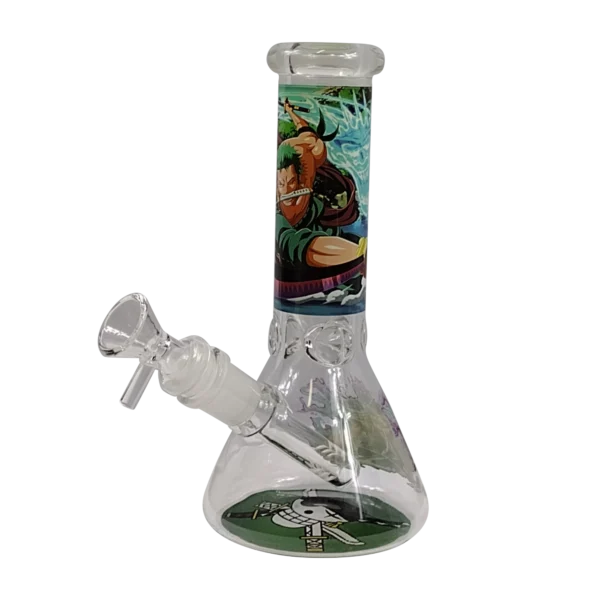 8IB004 - 8-Inch Borosilicate Glass Beaker Water Pipe (Anime Roronoa Zoro)