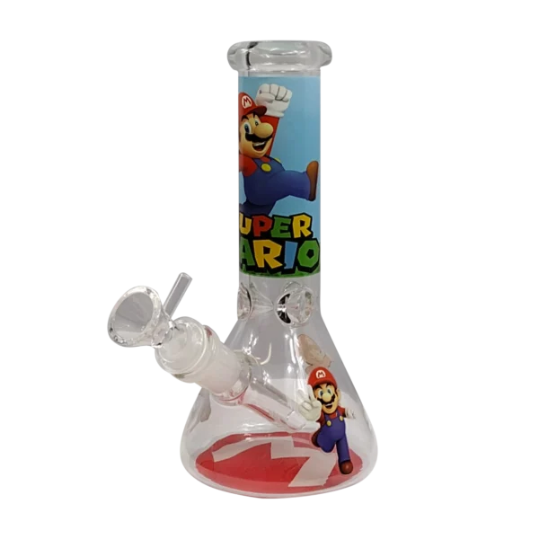 8IB005 - 8-Inch Borosilicate Glass Beaker Water Pipe (Super Mario)