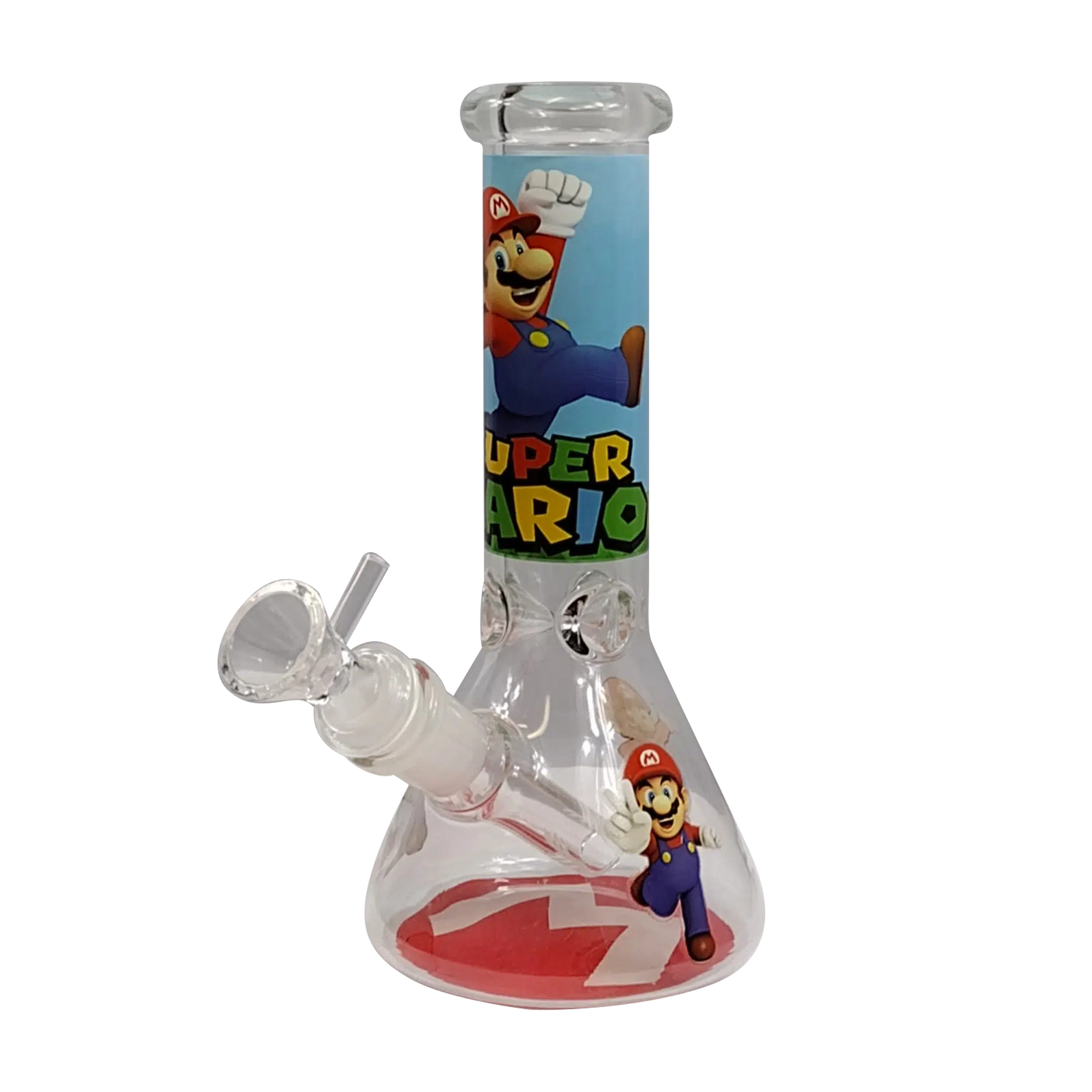 8IB005 – 8-Inch Borosilicate Glass Beaker Water Pipe (Super Mario)
