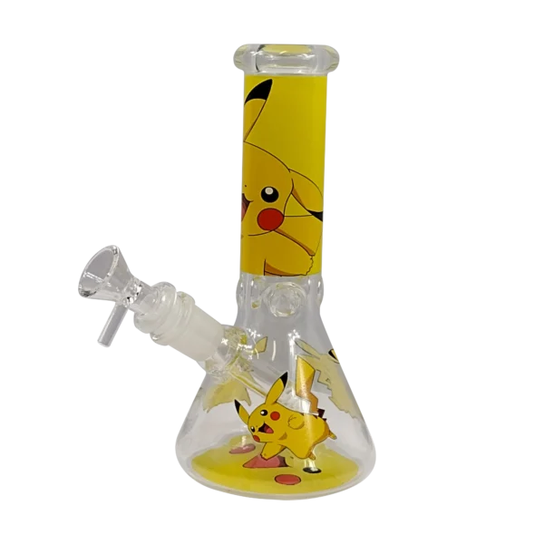 8IB009 - 8-Inch Borosilicate Glass Beaker Water Pipe (Anime Pokemon Pikachu)