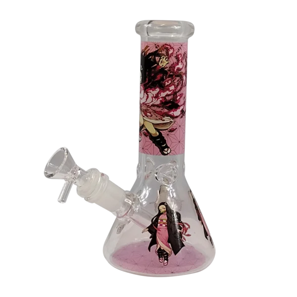8IB011 - 8-Inch Borosilicate Glass Beaker Water Pipe (Anime Demon Slayer Nezuko Kamado)