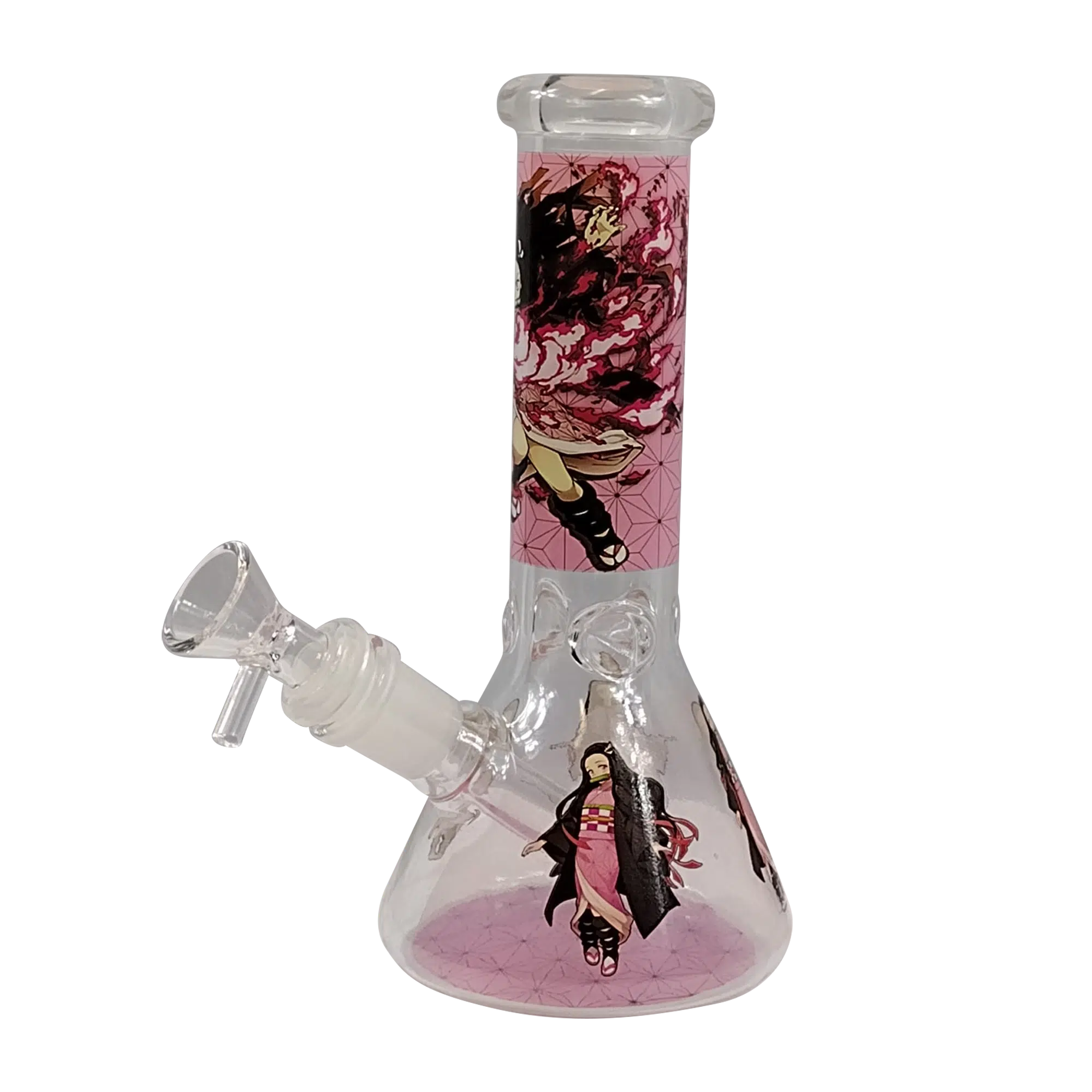 8IB011 – 8-Inch Borosilicate Glass Beaker Water Pipe (Anime Demon Slayer Nezuko Kamado)