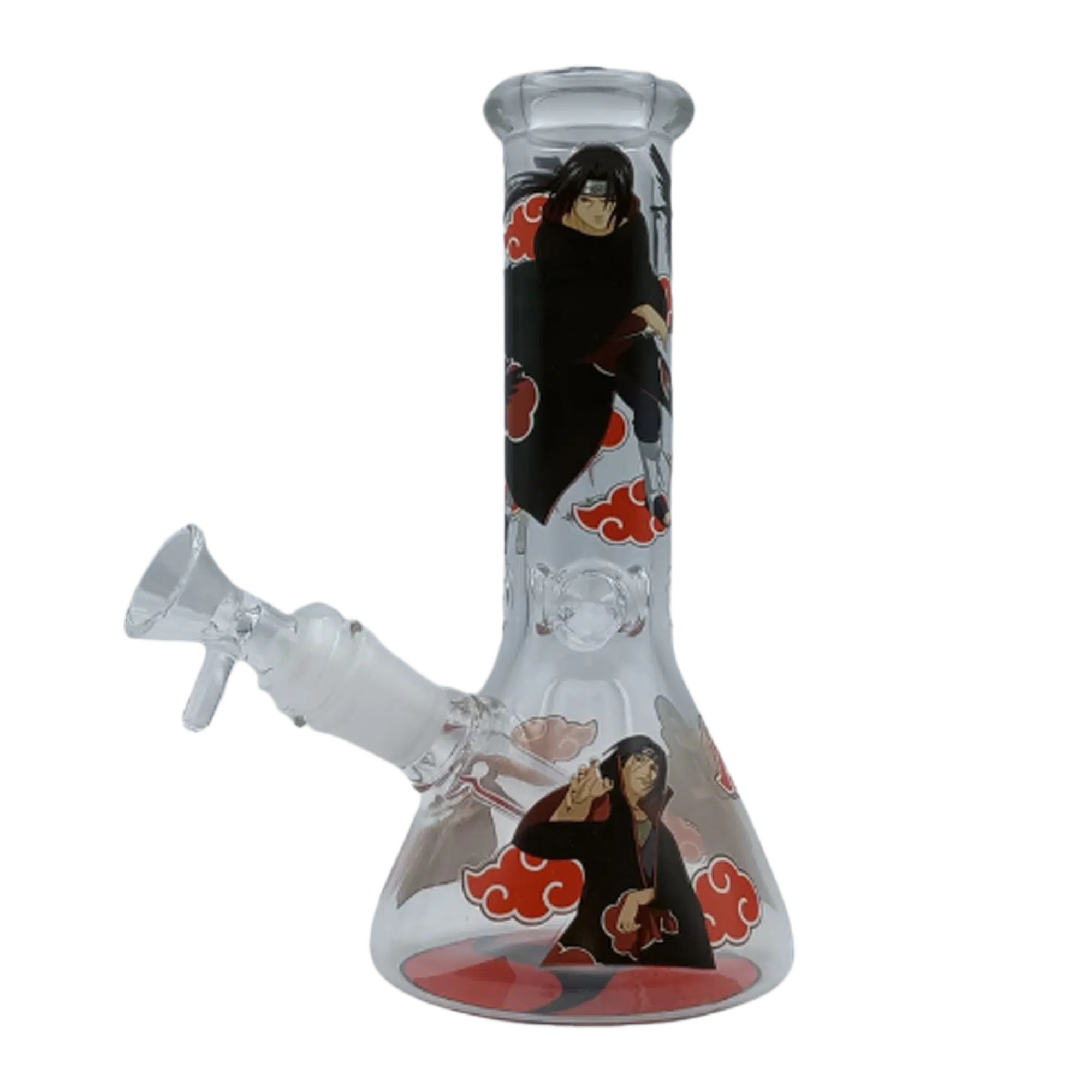 8IB015 – 8-Inch Borosilicate Glass Beaker Water Pipe (Anime Japanese Itachi Uchiha)